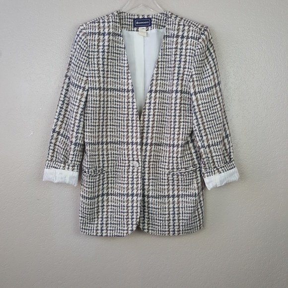 Vintage Jackets & Blazers - Vintage Houndstooth Academia Style Blazer Jacket Shacket 10